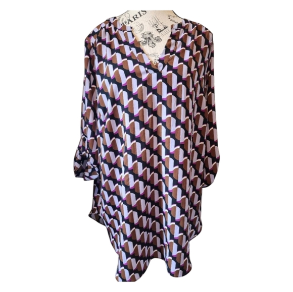 Worthington Tops - Worthington Women Top Purple Button Up Sleeve 0X/X-Large